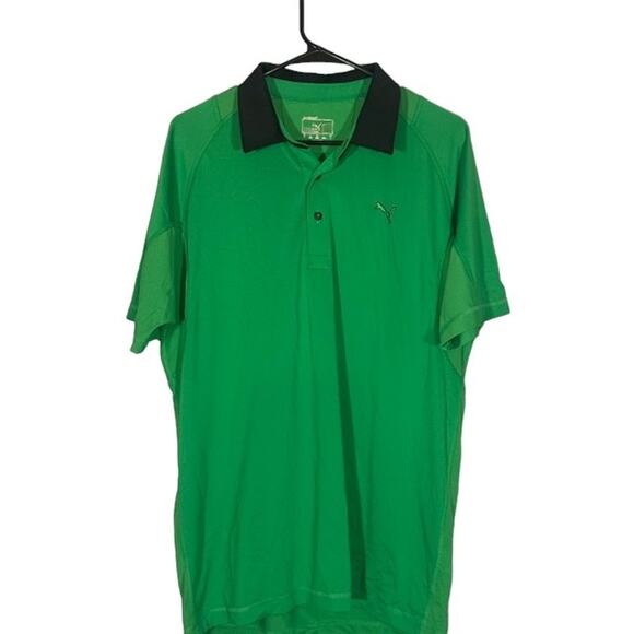 Puma Green Short Sleeve Lightweight Collared Golf Shirt Men Sz M - Picture 1 of 9